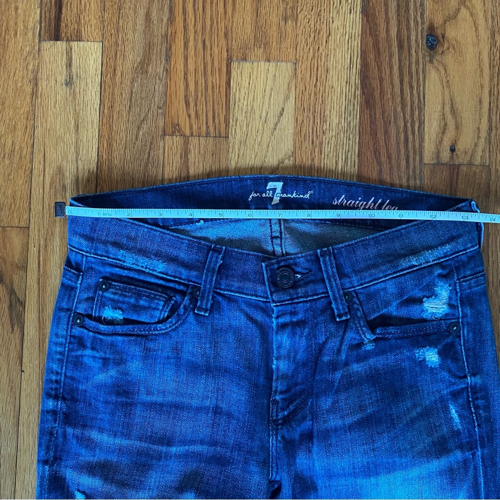 7 For All Mankind Indigo Straight Leg Jeans Women’s Size 25 - Picture 6 of 9